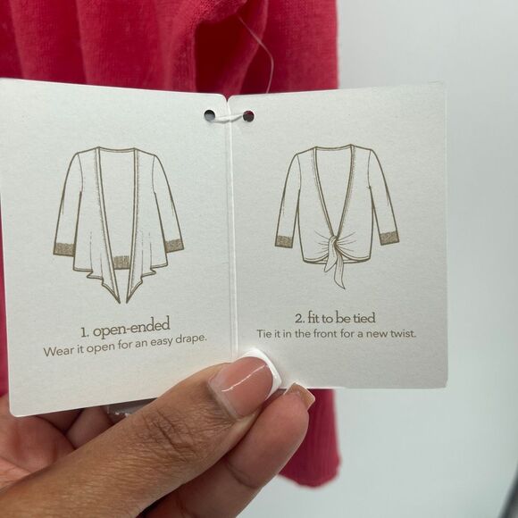 Chico’s Yelena Convertible Open Front Tie Cardigan Sweater Size 2, Large, NWT - Picture 5 of 11